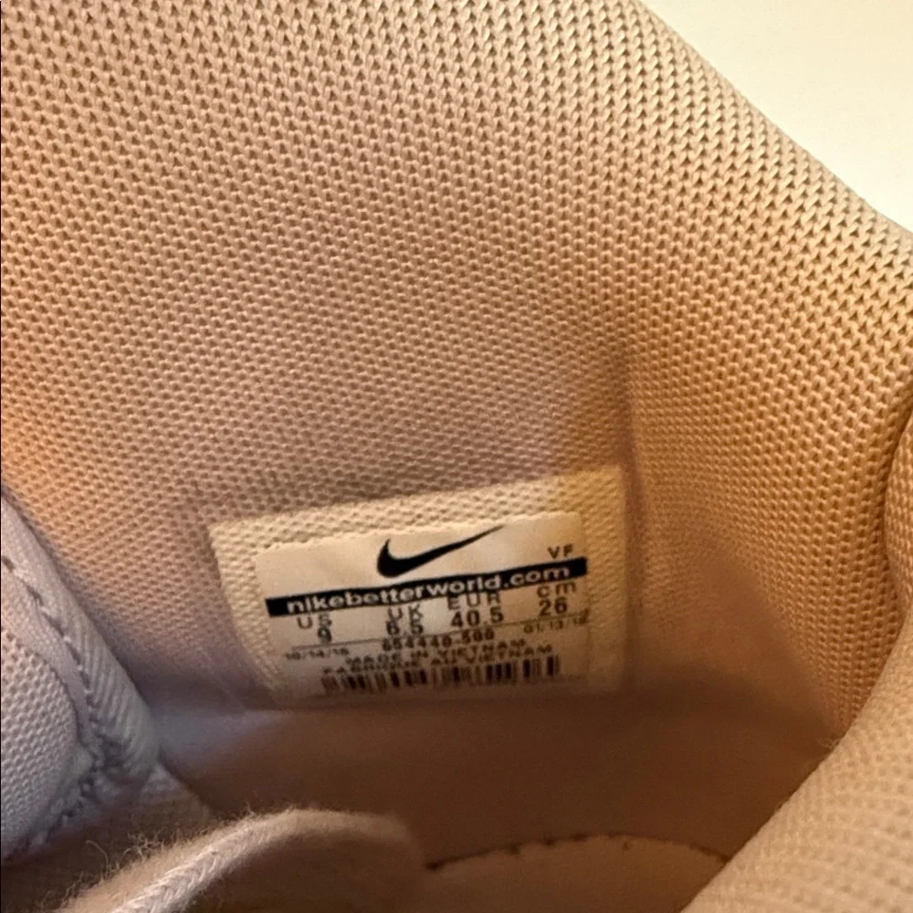 Women's High-Top Nike AF1 Sneakers in Light Purple and Cream